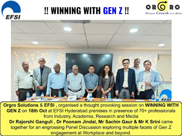 Orgro Solutions and EFSI organise a session on WINNING WITH GEN Z